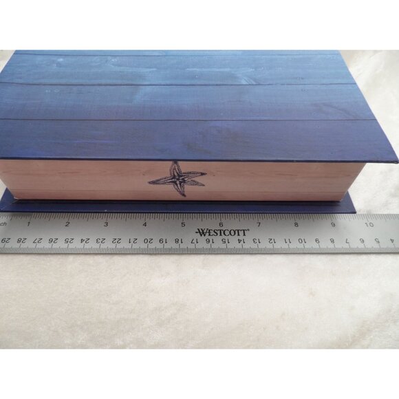 Nautical-Themed Nesting Storage Boxes Set Of 3 Starfish Seahorse Shell Decor - Picture 7 of 10